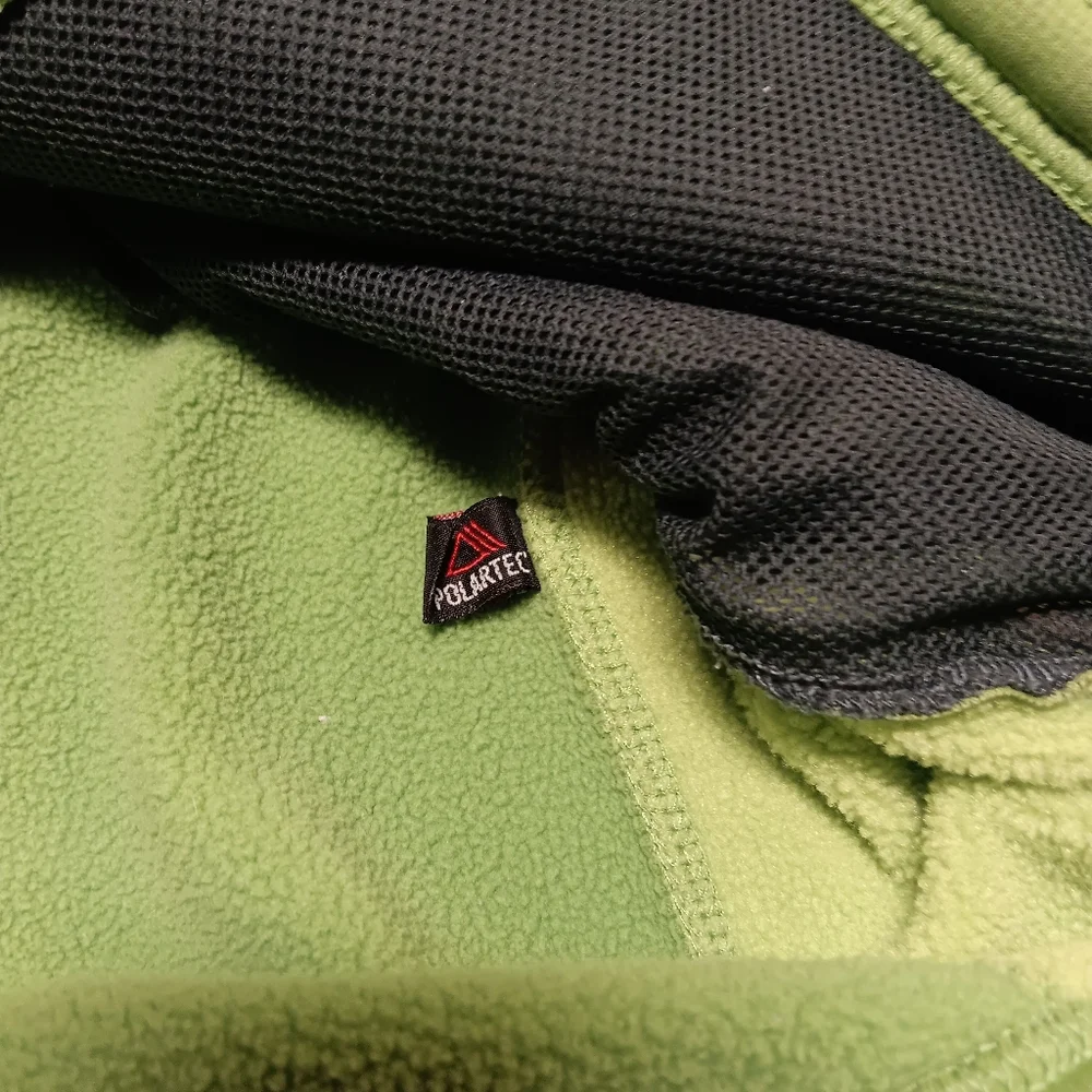 L.L. BEAN WOMEN'S SIZE SMALL LIME GREEN FRONT ZIPPER SIDE POCKET SWEATSHIRT. - Picture 4 of 8